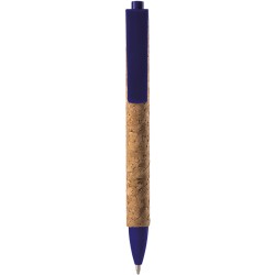 Penna a sfera in sughero e plastica blu royal personalizzata B11127BL