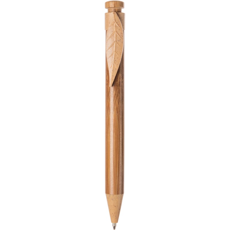 Penna a sfera in bamboo beige personalizzata B11129BE