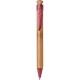 Penna a sfera in bamboo rossa personalizzata B11129R