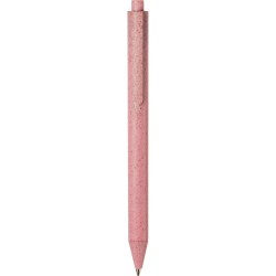 Penna a sfera in paglia di grano rosa personalizzata B11132RS