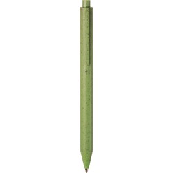Penna a sfera in paglia di grano verde acido personalizzata B11132VA