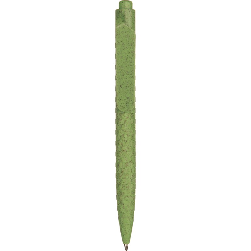 Penna a sfera in paglia di grano verde acido personalizzata B11133VA