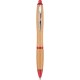 Penna a sfera in bamboo rossa personalizzata B11137R
