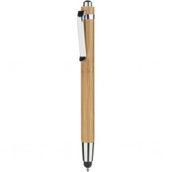 Penna a sfera con touch screen in bamboo personalizzata B11138 Penna a sfera con touch screen in bamboo personalizzata B11138