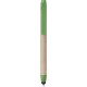 Penna a sfera con touch screen in plastica e cartone riciclato verde personalizzata B11142V
