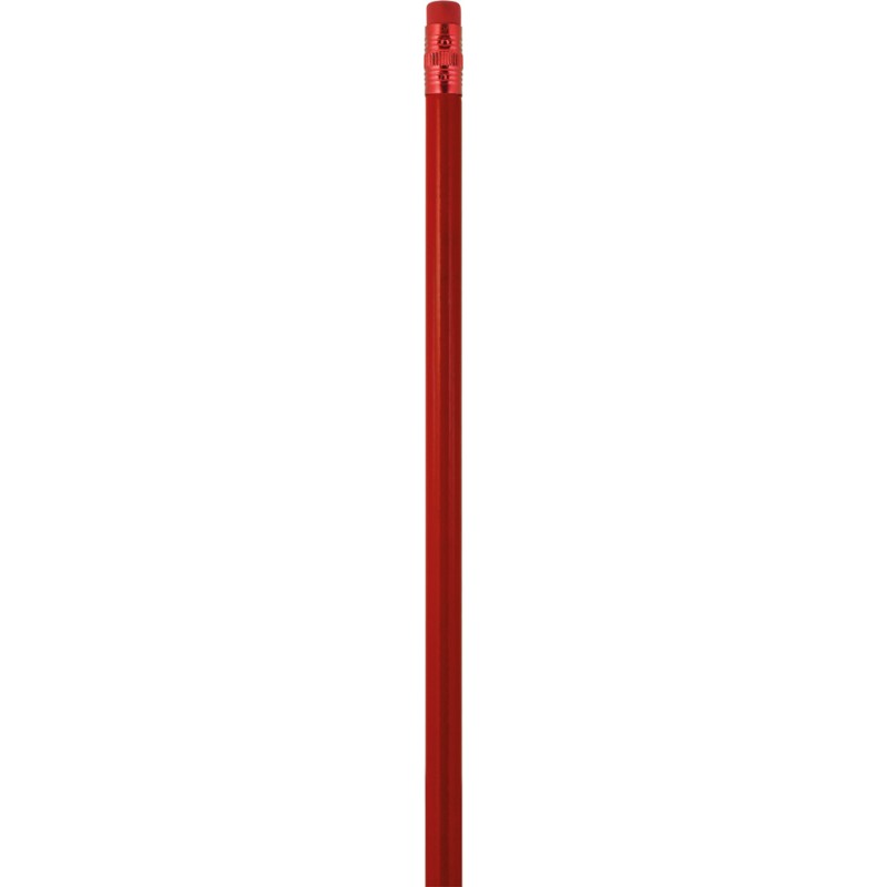 Matita in legno con gomma colorata rosso personalizzato B11157R
