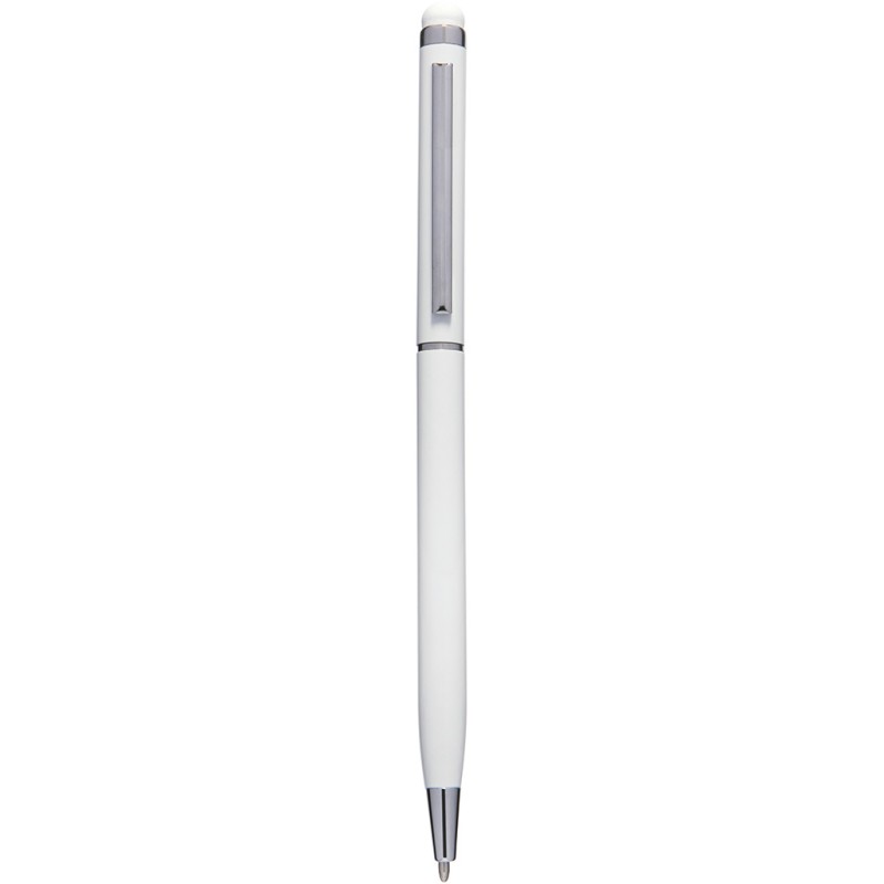 Penna a sfera con touch screen in alluminio bianca personalizzata B11163B