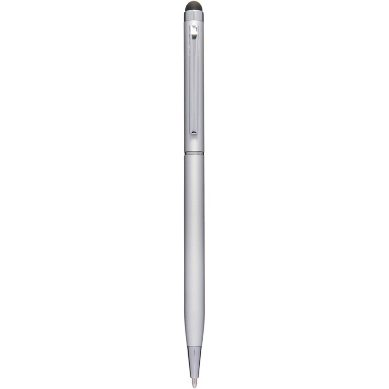 Penna a sfera con touch screen in alluminio grigia personalizzata B11163GR