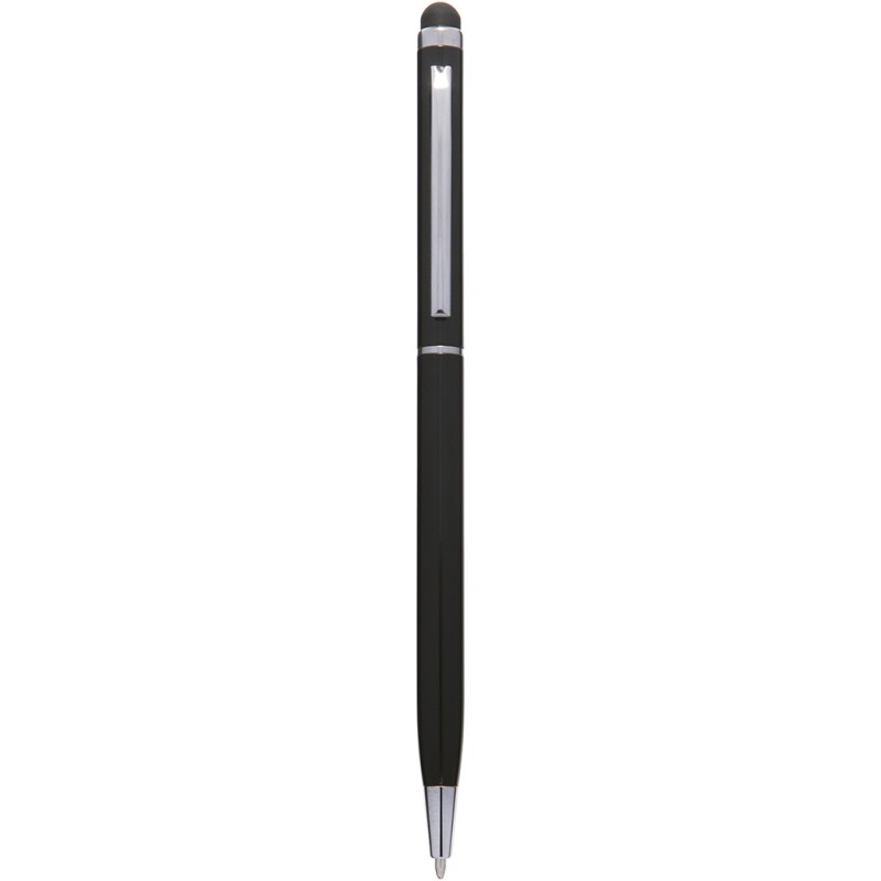 Penna a sfera con touch screen in alluminio nera personalizzata B11163N