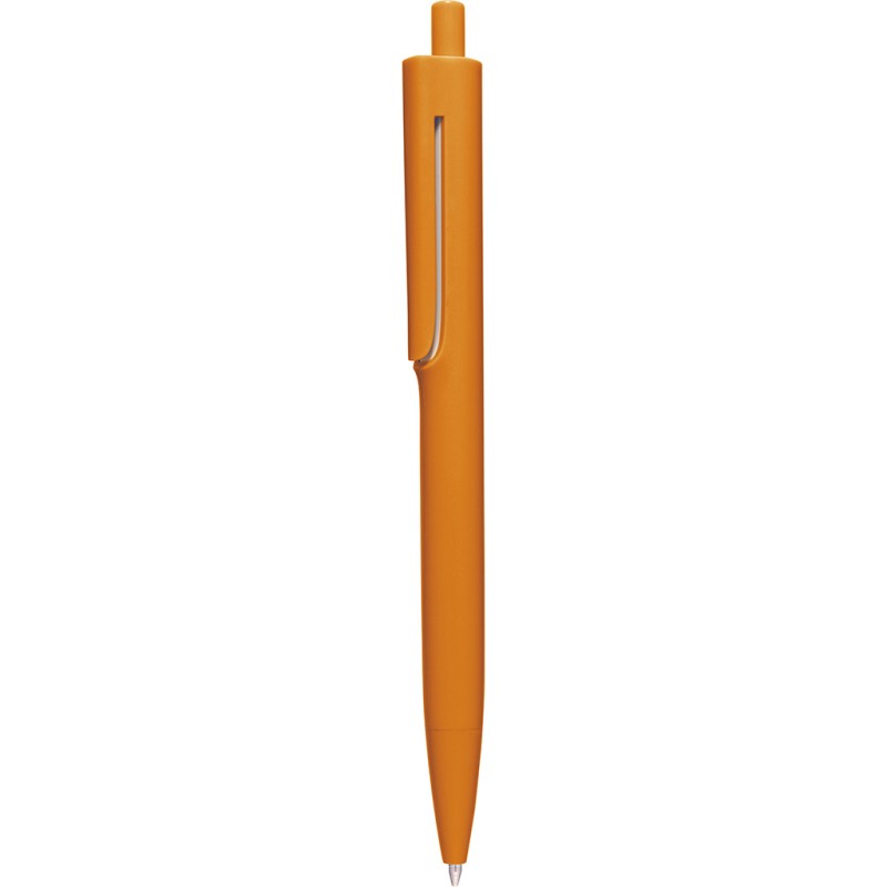 Penna a sfera colori  fluorescenti in plastica arancione personalizzata B11167A