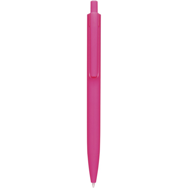 Penna a sfera colori  fluorescenti in plastica fucsia personalizzata B11167FU