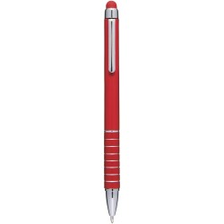 Mini penna  a sfera con touch screen in plastica e metallo rossa personalizzata B11168R
