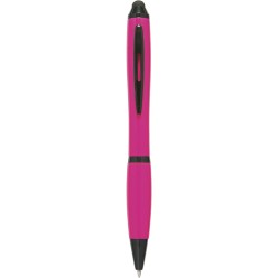 Penna a sfera con touch screen in plastica e metallo fucsia personalizzata B11170FU