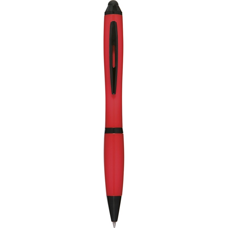 Penna a sfera con touch screen in plastica e metallo rossa personalizzata B11170R