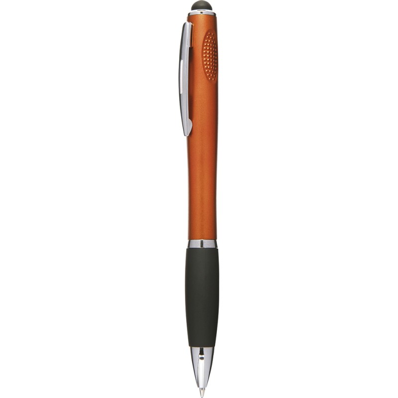 Penna a sfera con touch screen arancione personalizzata B11179A