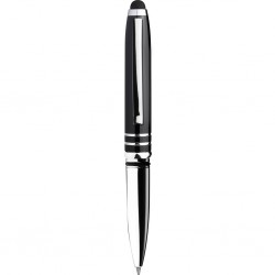 Penna a sfera con touch screen e luce in plastica e metallo nera personalizzata B11180N Penna a sfera con touch screen e luce in plastica e metallo nera personalizzata B11180N