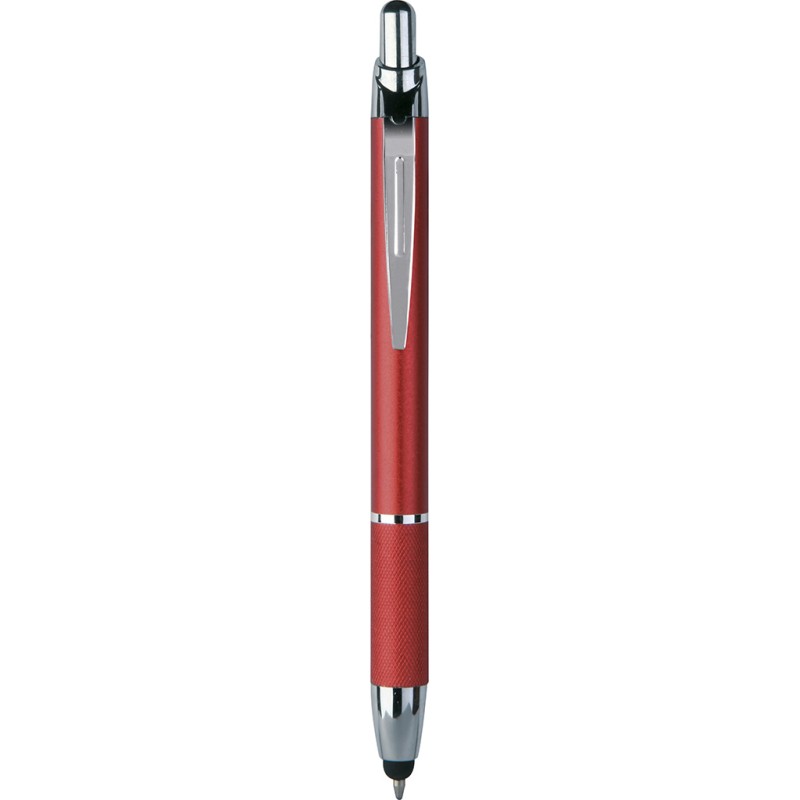 Penna a sfera con touch screen in metallo rossa personalizzata B11183R
