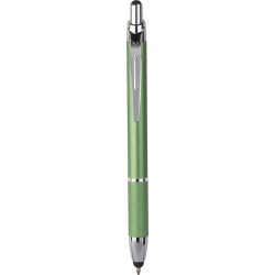 Penna a sfera con touch screen in metallo verde personalizzata B11183V