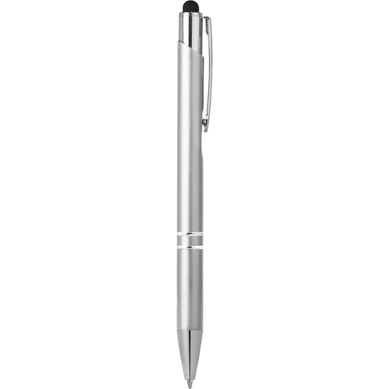 Penna a sfera con touch screen in metallo grigia personalizzata B11188GR Penna a sfera con touch screen in metallo grigia personalizzata B11188GR