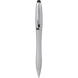 Penna a sfera con touch screen in plastica e metallo grigia personalizzata B11189GR