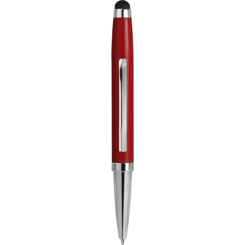 Penna a sfera con touch screen in metallo rossa personalizzata B11190R