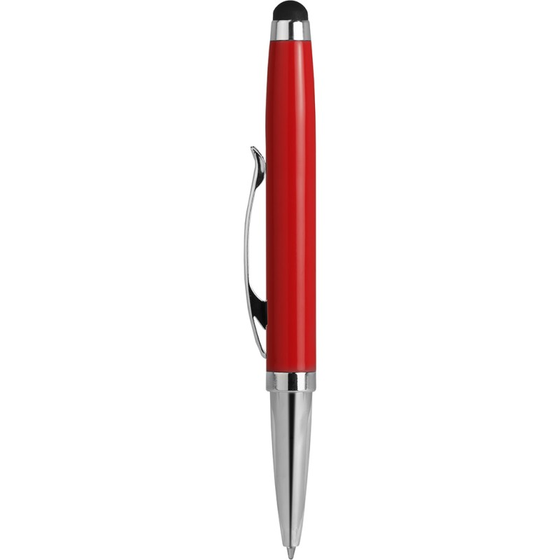 Penna a sfera con touch screen in metallo rossa personalizzata B11190R