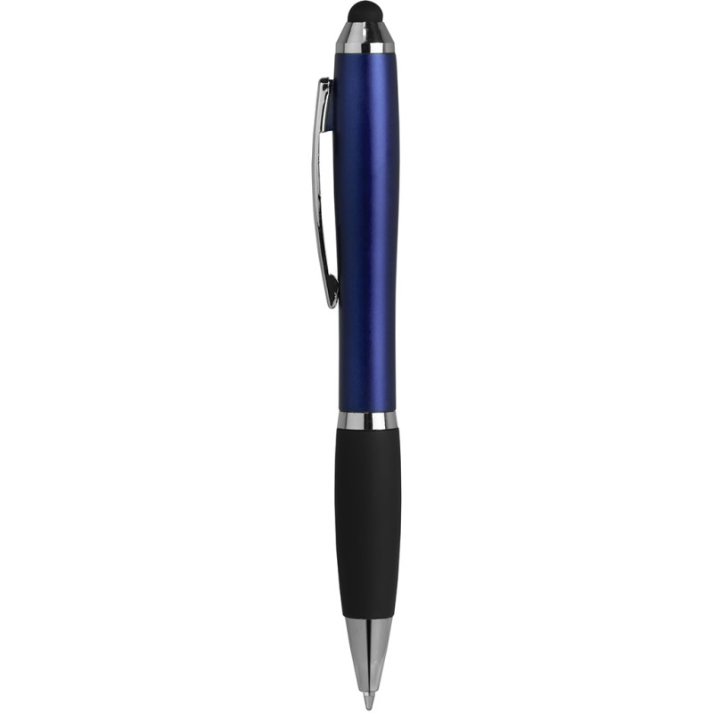 Penna a sfera con touch screen in plastica e metallo blu royal personalizzata B11193BL