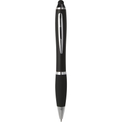 Penna a sfera con touch screen in plastica e metallo nera personalizzata B11193N