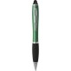 Penna a sfera con touch screen in plastica e metallo verde personalizzata B11193V