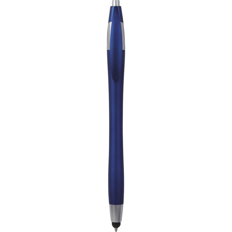 Penna a sfera con touch screen in plastica blu royal personalizzata B11197BL