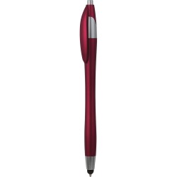 Penna a sfera con touch screen in plastica rossa personalizzata B11197R