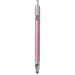 Penna a sfera con touch screen in metallo e plastica rosa personalizzata B11198RS