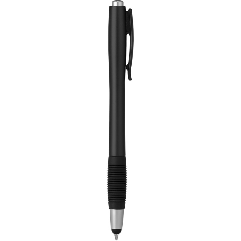 Penna a sfera con touch screen in plastica nera personalizzata B11204N