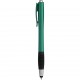 Penna a sfera con touch screen in plastica verde personalizzata B11204V