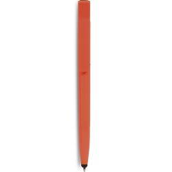 Penna a sfera con touch screen in plastica arancione personalizzata B11207A