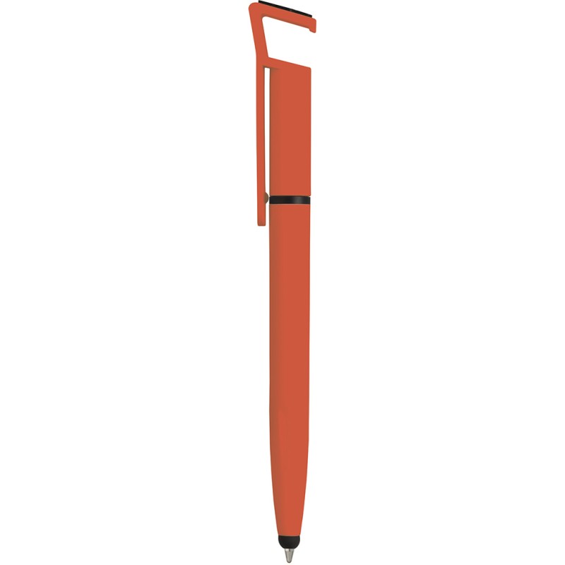 Penna a sfera con touch screen in plastica arancione personalizzata B11207A