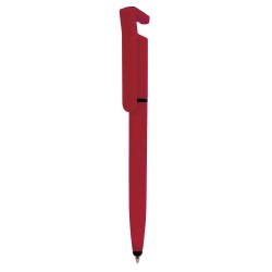 Penna a sfera con touch screen in plastica rossa personalizzata B11207R