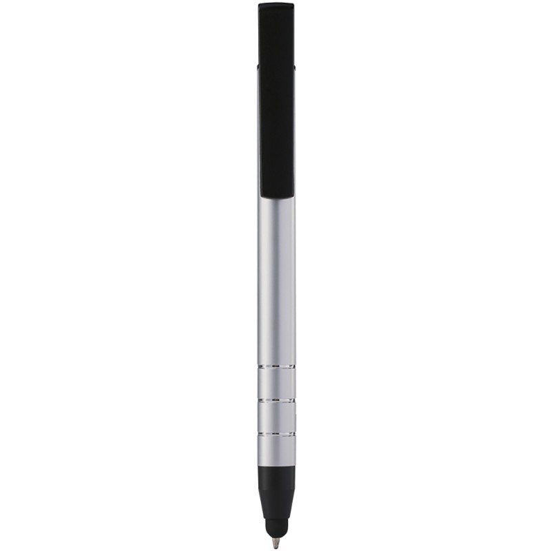 Penna a sfera con touch screen in metallo e plastica grigia personalizzata B11225GR