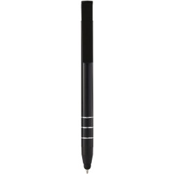 Penna a sfera con touch screen in metallo e plastica nera personalizzata B11225N