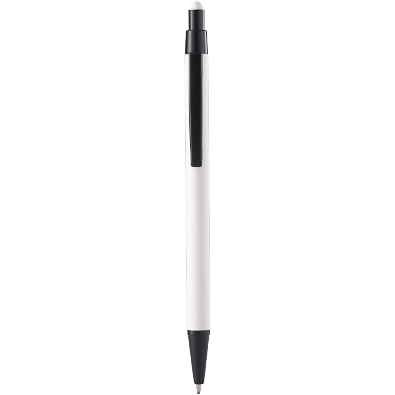 Penna a sfera con touch screen in metallo bianca personalizzata B11227B
