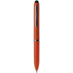 Penna a sfera con touch screen in plastica arancione personalizzata B11230A