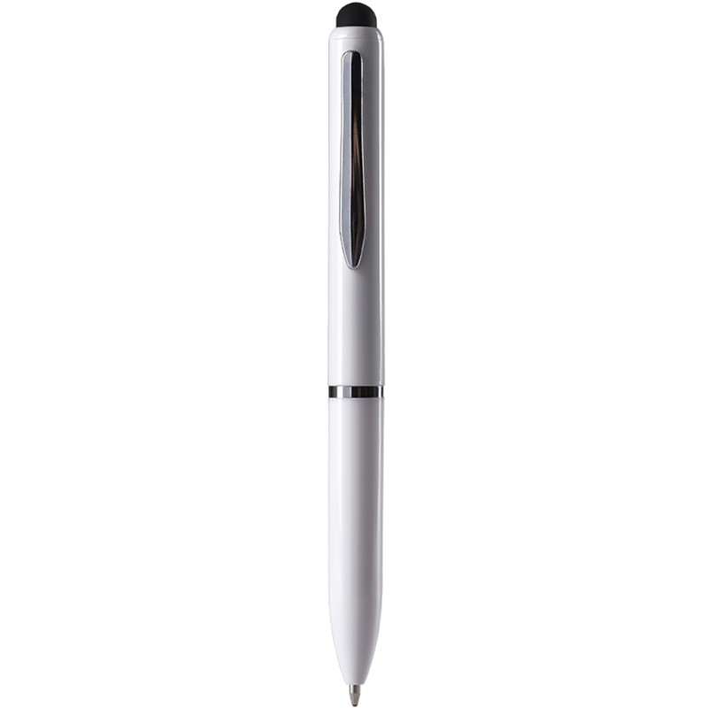 Penna a sfera con touch screen in plastica bianca personalizzata B11230B
