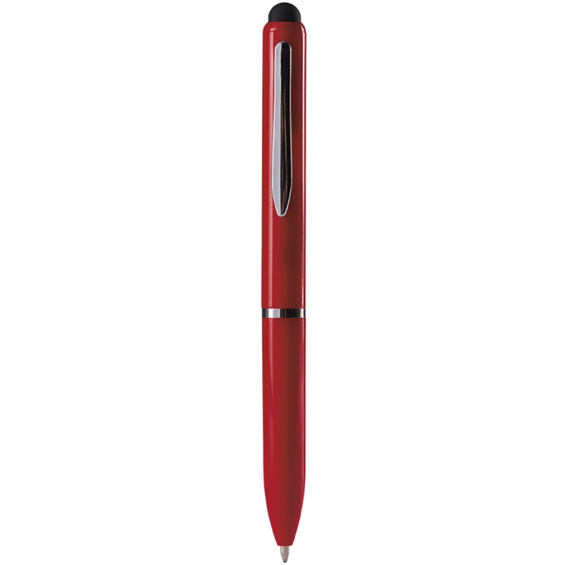Penna a sfera con touch screen in plastica rossa personalizzata B11230R