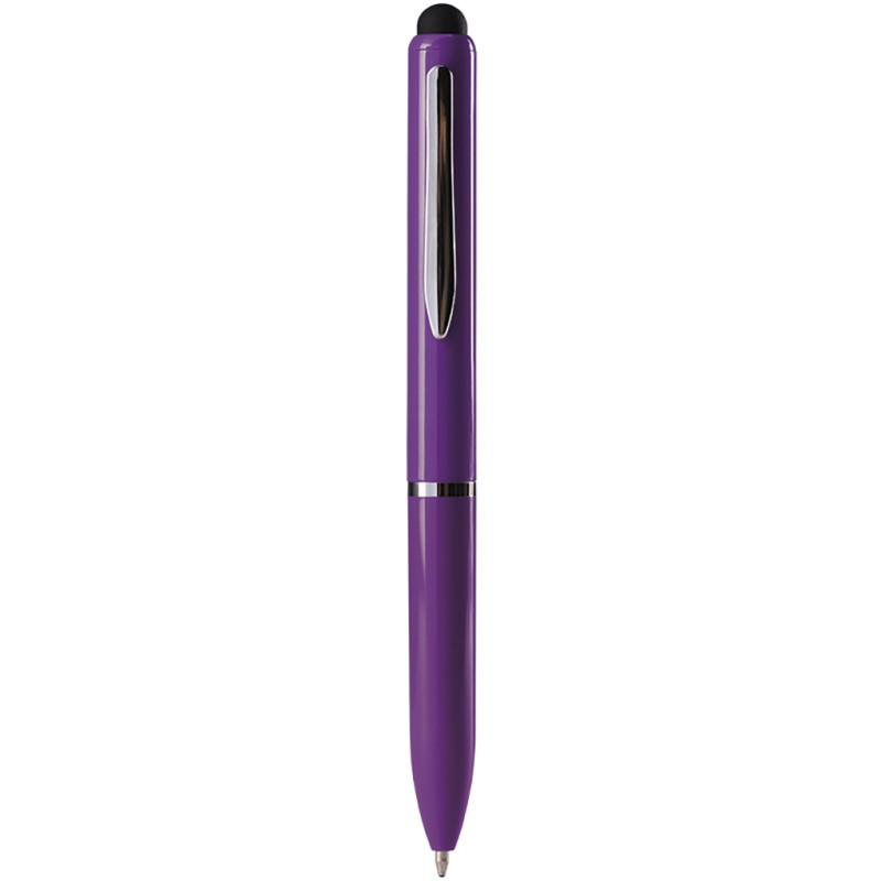 Penna a sfera con touch screen in plastica viola personalizzata B11230VL