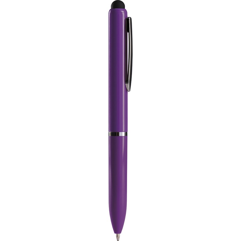 Penna a sfera con touch screen in plastica viola personalizzata B11230VL