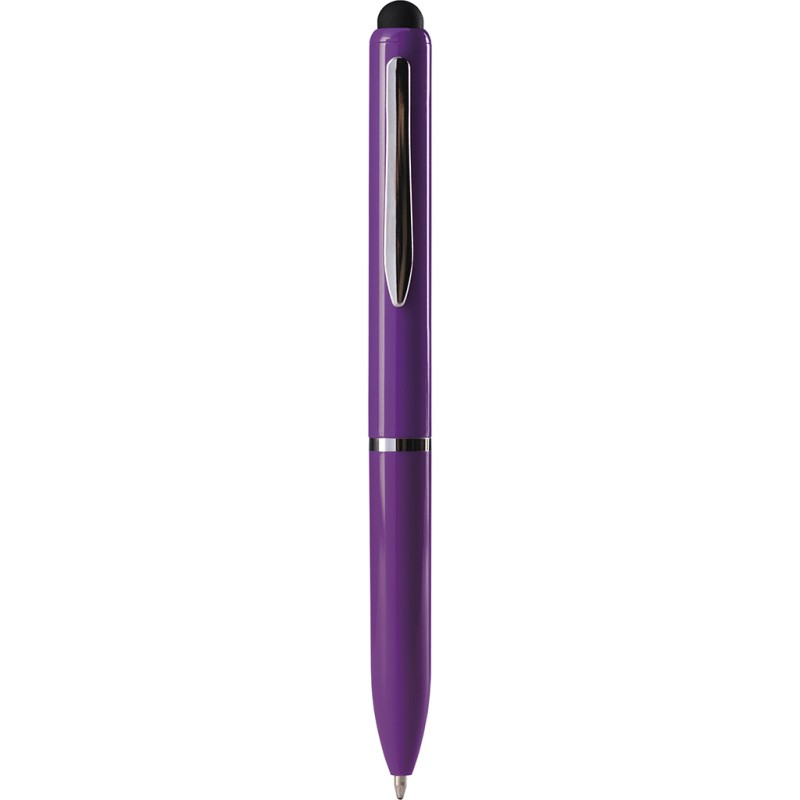 Penna a sfera con touch screen in plastica viola personalizzata B11230VL