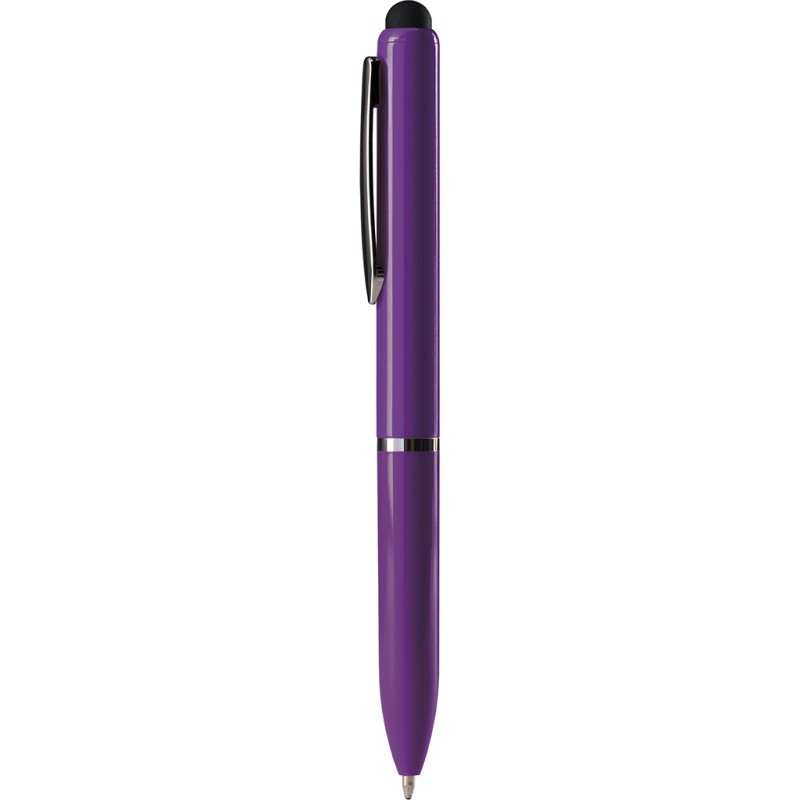 Penna a sfera con touch screen in plastica viola personalizzata B11230VL