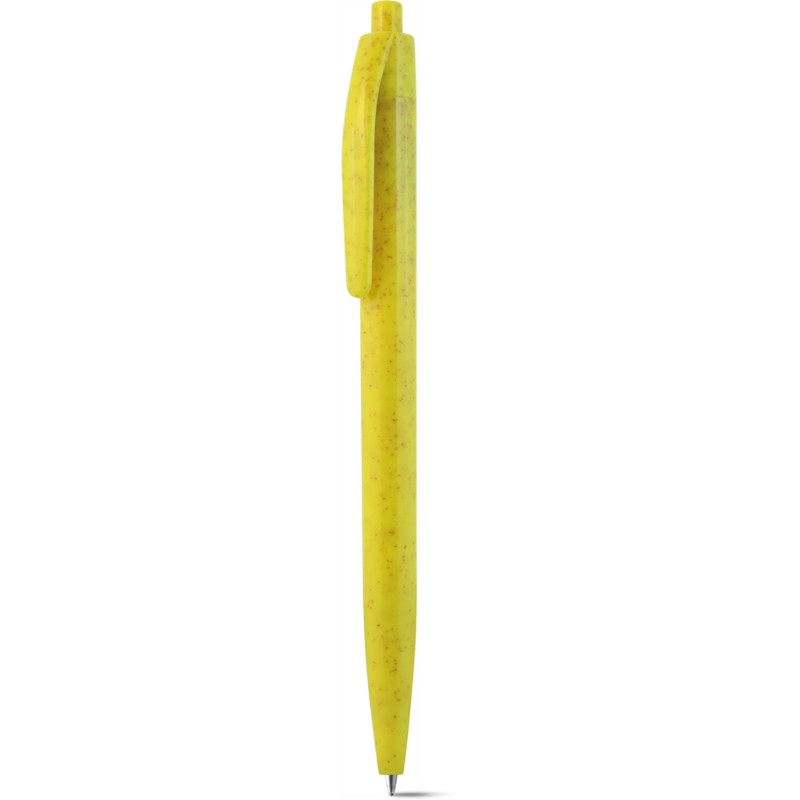 Penna a sfera in paglia di grano gialla personalizzata B11232G
