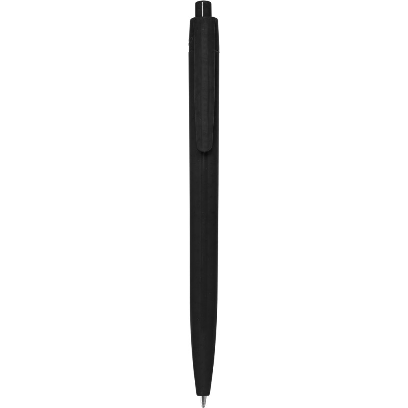 Penna a sfera in paglia di grano nera personalizzata B11232N