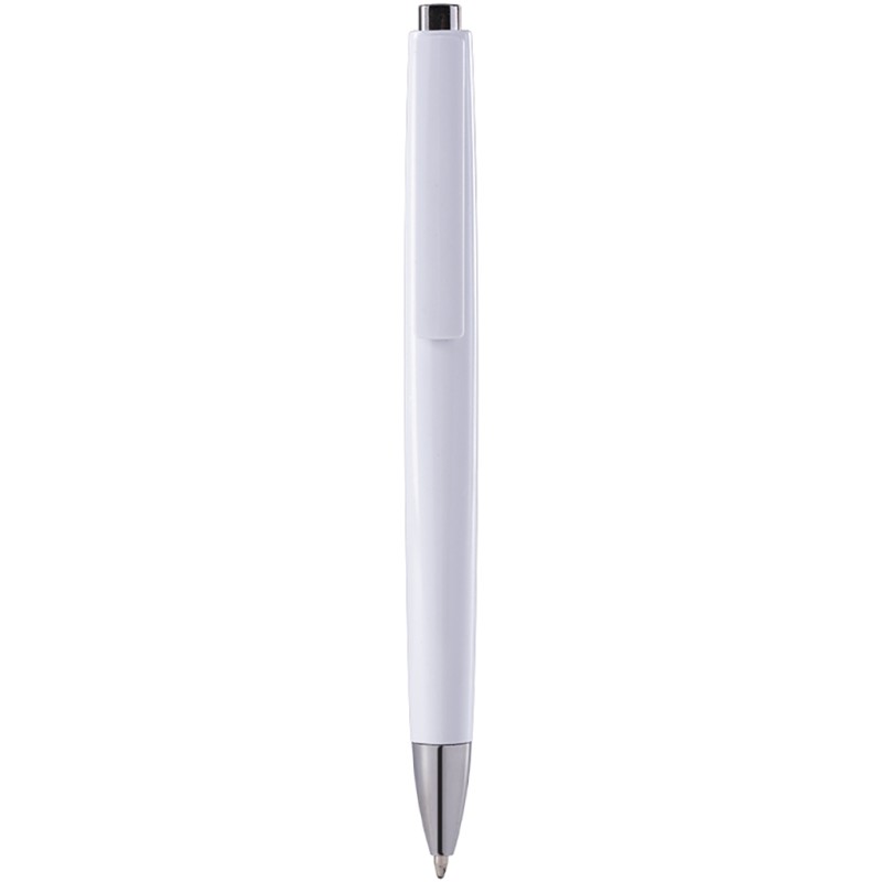 Penna a sfera in plastica bianca personalizzata B11233B